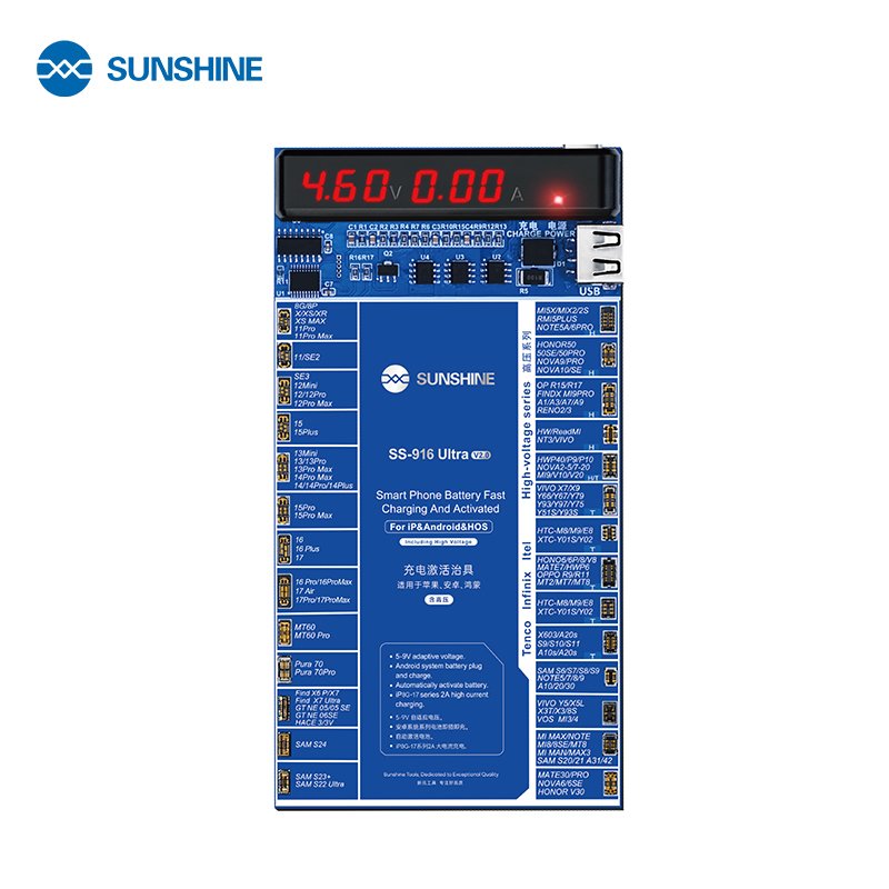 SUNSHINE SS-916 ULTRA V2.0 PIATTAFORMA PER ATTIVAZIONE BATTERIA IPHONE 8-17 PRO MAX / SAMSUNG / HUAWEI / OPPO / VIVO / XIAOMI / TRANSSION