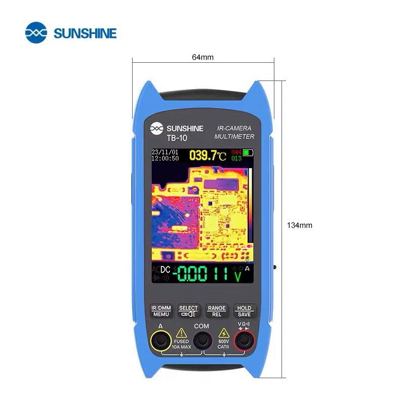 (Prenotazione) SUNSHINE TB-10 TERMOCAMERA A INFRAROSSI PORTATILE + TESTER MULTIMETRO MISURAZIONE DELLA TEMPERATURA OBIETTIVO MACRO PER L'ISPEZIONE DELLA SCHEDA MADRE PCB