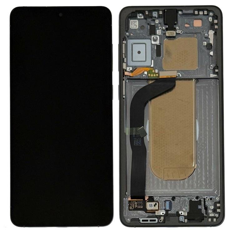 TOUCHSCREEN + DISPLAY AMOLED DISPLAY COMPLETO + FRAME PER SAMSUNG GALAXY S25 EDGE S937B TITANIO NERO GETTO ORIGINALE (SERVICE PACK)