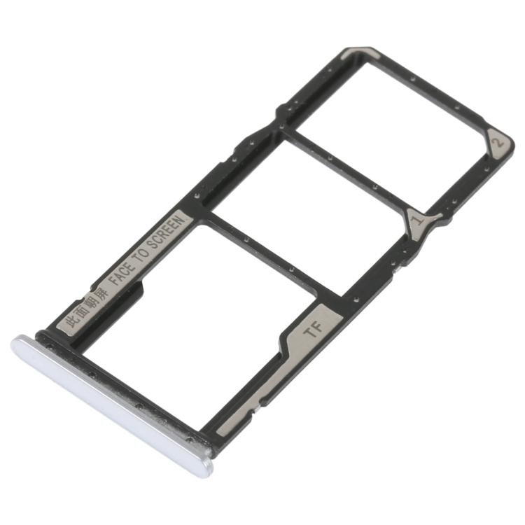 DUAL SIM TRAY PER REDMI 10A (220233L2C 220233L2G 220233L2I) GRIGIO / ARGENTO