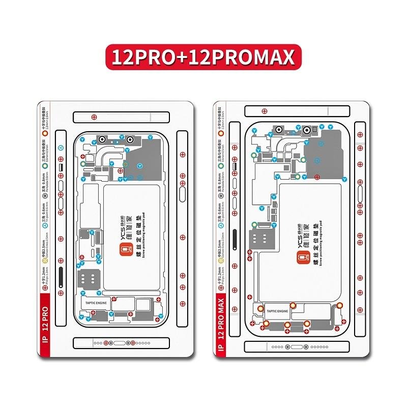 YCS TAMPONE MAGNETICO DI STOCCAGGIO DELLA VITE DI RIPARAZIONE PER APPLE IPHONE 12 PRO 6.1 / IPHONE 12 PRO MAX 6.7
