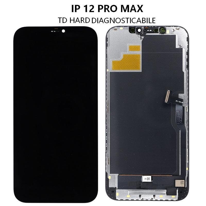 TOUCHSCREEN + DISPLAY OLED DISPLAY COMPLETO PER APPLE IPHONE 12 PRO MAX 6.7 TD OLED VERSIONE DURA (DIAGNOSTICABILE NON È NECESSARIO TRAPIANTARE L'IC DELLO SCHERMO ORIGINALE) (RICHIEDE AGGIORNAMENTO ALL'ULTIMA VERSIONE)