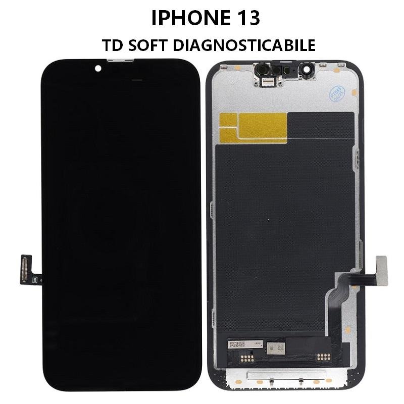 TOUCHSCREEN + DISPLAY OLED DISPLAY COMPLETO PER APPLE IPHONE 13 6.1 TD OLED VERSIONE SOFT (DIAGNOSTICABILE NON È NECESSARIO TRAPIANTARE L'IC DELLO SCHERMO ORIGINALE) (RICHIEDE AGGIORNAMENTO ALL'ULTIMA VERSIONE)