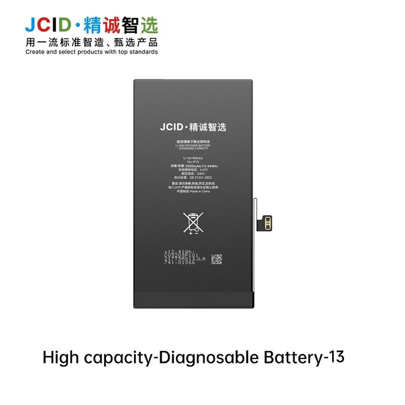JCID BATTERIA DE GRANDE CAPACITA (3500 MAH) PER APPLE IPHONE 13 6.1 (DIAGNOSTICABILE BATTERIA NON È NECESSARIA LA SALDATURA CAVO BATTERIA ORIGINALE NESSUN MESSAGGIO "PARTE SCONOSCIUTA") (RICHIEDE AGGIORNAMENTO ALL'ULTIMA VERSIONE)