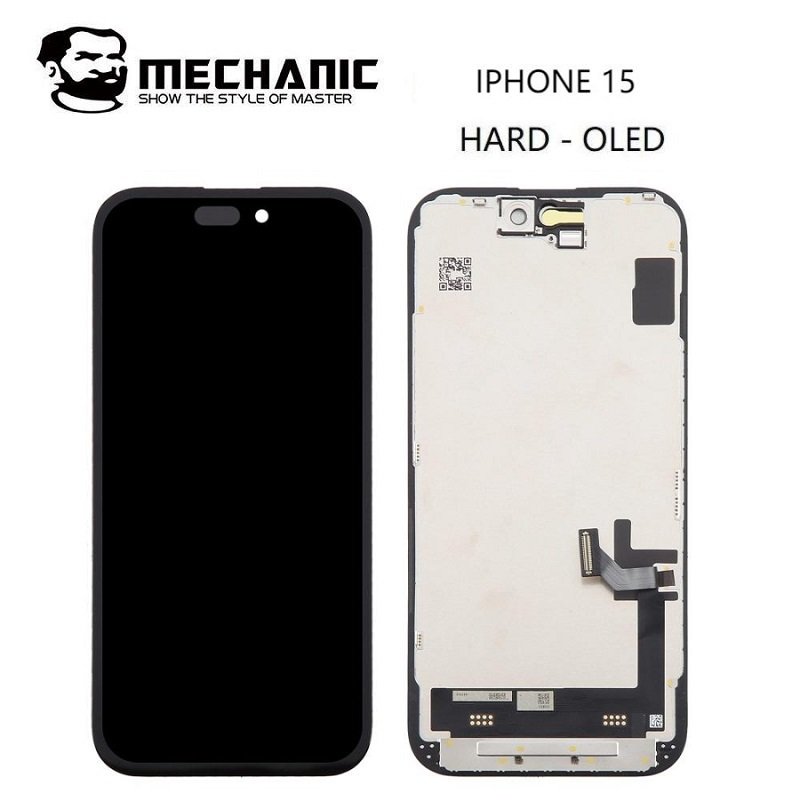TOUCHSCREEN + DISPLAY OLED DISPLAY COMPLETO PER APPLE IPHONE 15 6.1 MECHANIC OLED VERSIONE DURA