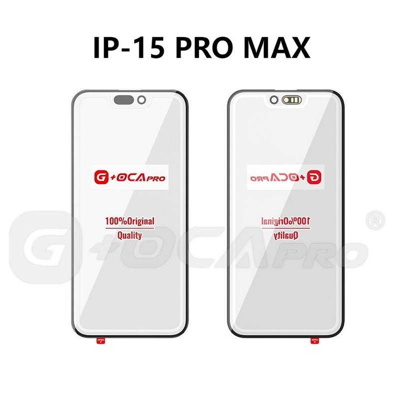 G+ PRO VETRO + OCA PER APPLE IPHONE 15 PRO MAX 6.7 NERO