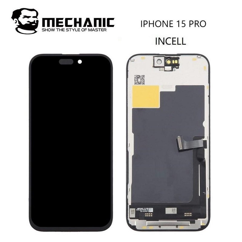 TOUCHSCREEN + DISPLAY LCD DISPLAY COMPLETO PER APPLE IPHONE 15 PRO 6.1 MECHANIC INCELL (FREQUENZA DI AGGIORNAMENTO: 120HZ)