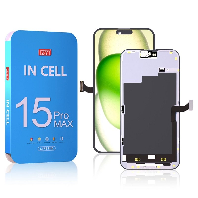 TOUCHSCREEN + DISPLAY LCD DISPLAY COMPLETO PER APPLE IPHONE 15 PRO MAX 6.7 INCELL ZY FHD 1080P (FREQUENZA DI AGGIORNAMENTO: 120HZ)