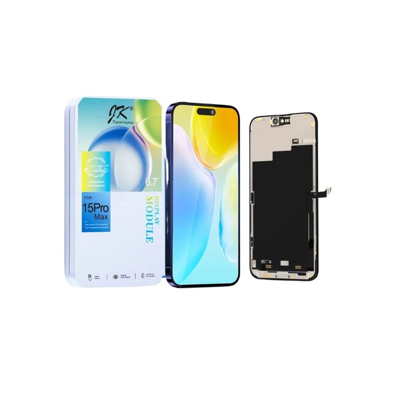 TOUCHSCREEN + DISPLAY LCD DISPLAY COMPLETO PER APPLE IPHONE 15 PRO MAX 6.7 INCELL JK-T (FREQUENZA DI AGGIORNAMENTO: 120HZ)