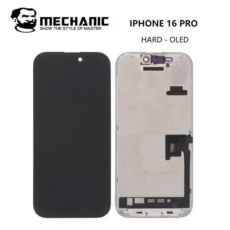 TOUCHSCREEN + DISPLAY OLED DISPLAY COMPLETO PER APPLE IPHONE 16 PRO 6.3 MECHANIC OLED VERSIONE DURA
