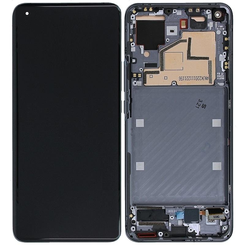 TOUCHSCREEN + DISPLAY LCD DISPLAY COMPLETO + FRAME PER XIAOMI MI 11 5G (M2011K2C M2011K2G) GRIGIO ORIGINALE (SERVICE PACK)