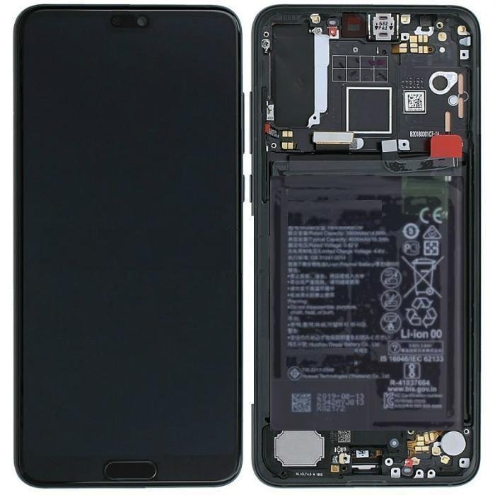 DISPLAY LCD + TOUCHSCREEN DISPLAY COMPLETO + FRAME PER HUAWEI P20 PRO CLT-L29 NERO ORIGINALE