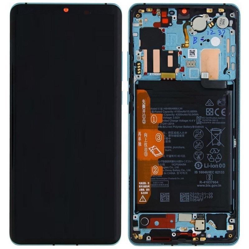 DISPLAY LCD + TOUCHSCREEN DISPLAY COMPLETO + FRAME PER HUAWEI P30 PRO VOG-L29 VOG-L09 AURORA / VIOLA ORIGINALE