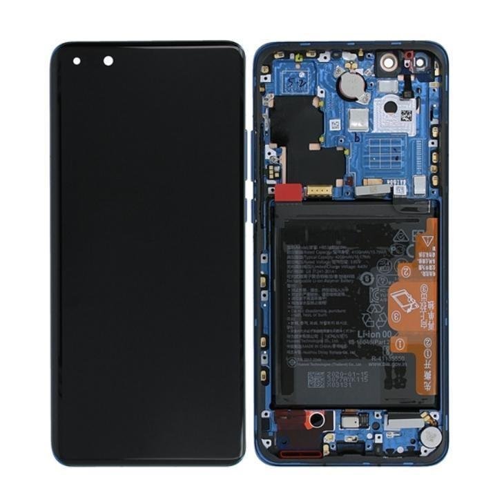 DISPLAY LCD + TOUCHSCREEN DISPLAY COMPLETO + FRAME PER HUAWEI P40 PRO ELS-NX9 ELS-N04 BLU ORIGINALE