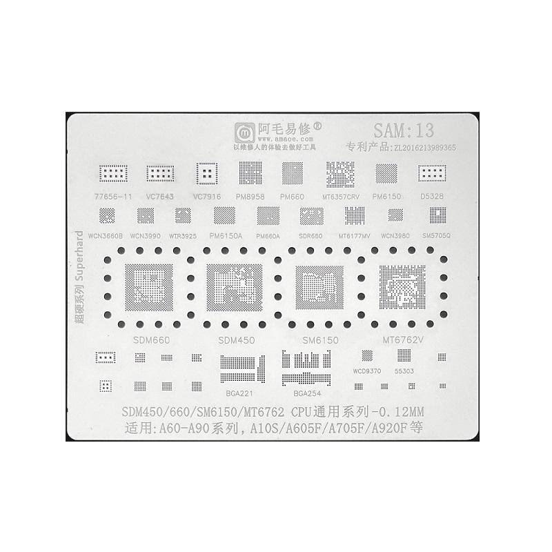 AMAOE STAMPO METALLICO DEGLI IC PER SAM-13 SAMSUNG GALAXY A10S A107F / A6 PLUS A6+ 2018 A605F / A70 A705F / A9 (2018) / A9 STAR PRO A920F
