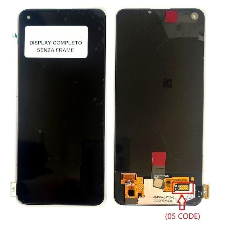 DISPLAY OLED + TOUCHSCREEN DISPLAY COMPLETO SENZA FRAME (05 VERSION) PER OPPO A74 4G (CHP2219) / A95 4G (CHP2365) / A96 5G (PFUM10) / RENO6 LITE (CPH2365) / RENO7 LITE 5G / RENO7 Z 5G (CPH2343) / RENO8 Z 5G (CPH2457) / RENO8 LITE (CPH2343) / F19 4G (CHP2219) / F19S 4G (CPH2223) / F21 PRO 5G (CPH2341) / REALME 8 4G (RMX3085) / 1+NORD N20 5G (GN2200)