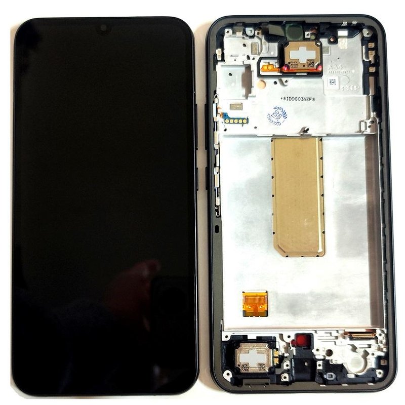 TOUCHSCREEN + DISPLAY LCD DISPLAY COMPLETO + FRAME PER SAMSUNG GALAXY A34 5G A346B NERO ORIGINALE (SERVICE PACK)