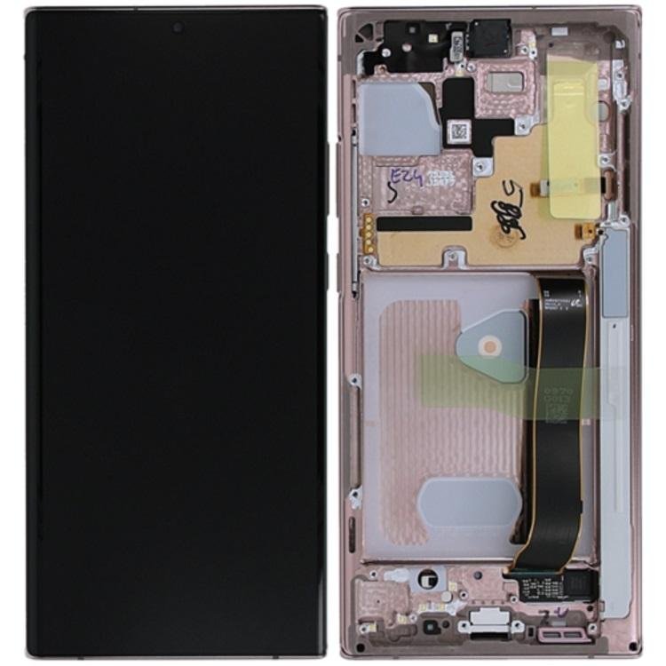 TOUCHSCREEN + DISPLAY LCD DISPLAY COMPLETO + FRAME PER SAMSUNG GALAXY NOTE 20 ULTRA 5G N985F N986F N986B MARRONE MYSTIC ORIGINALE (SERVICE PACK)