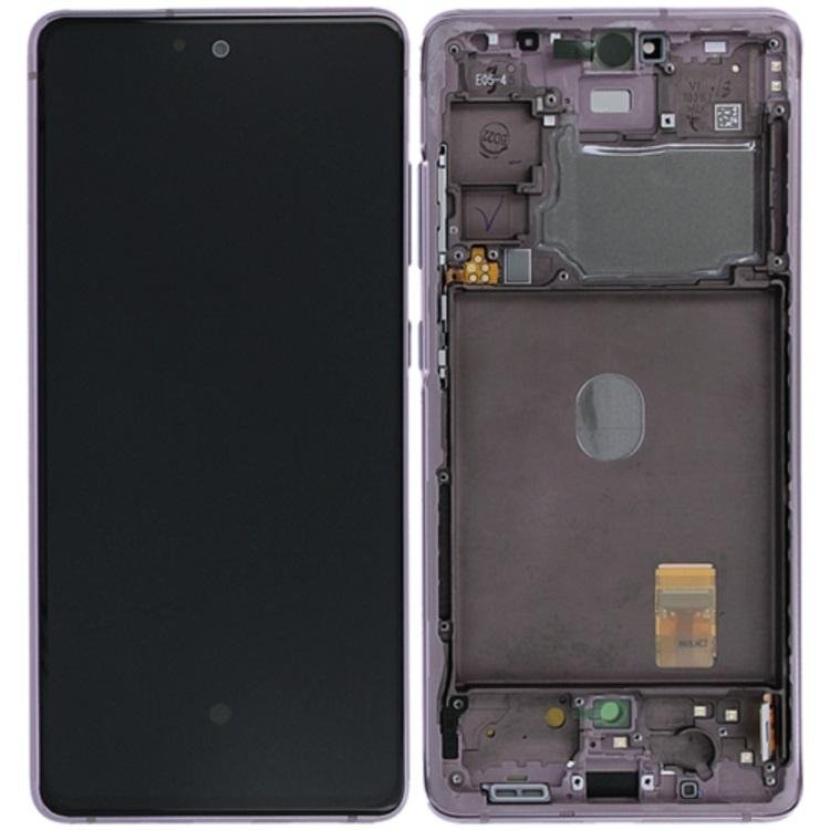 DISPLAY LCD + TOUCHSCREEN DISPLAY COMPLETO + FRAME PER SAMSUNG GALAXY S20 FE / S20 LITE G780F ROSA / VIOLET ORIGINALE (SERVICE PACK)