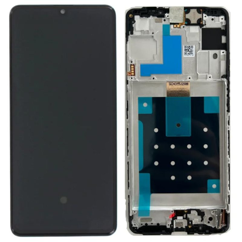 TOUCHSCREEN + DISPLAY AMOLED DISPLAY COMPLETO + FRAME PER SAMSUNG GALAXY M55 5G M556B BLU SCURO ORIGINALE (SERVICE PACK)