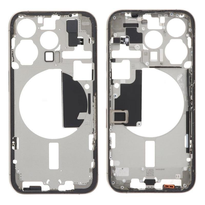 COVER CENTRALE A PER APPLE IPHONE 15 PRO 6.1 TITANIO NATURALE MATERIALE ORIGINALE