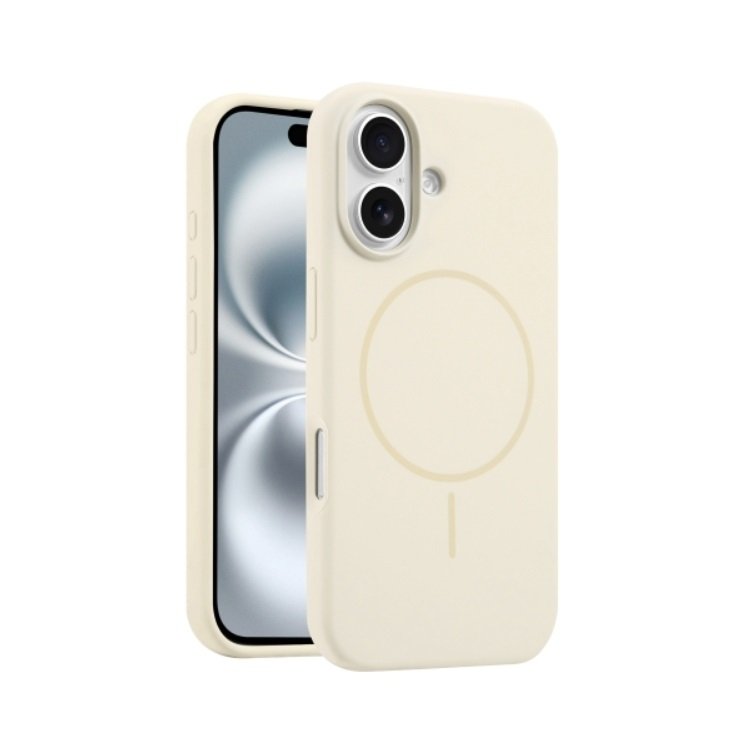 CUSTODIA CELLULARE DI SILICONE LIQUIDO + MAGNETICO PER APPLE IPHONE 16 PLUS BIANCO