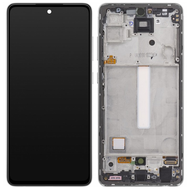 TOUCHSCREEN + DISPLAY LCD DISPLAY COMPLETO + FRAME PER SAMSUNG GALAXY A52 A525F / A52 5G A526B BIANCO OEM OLED