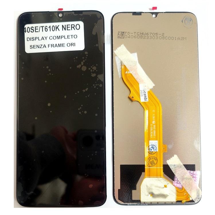 DISPLAY LCD + TOUCHSCREEN DISPLAY COMPLETO SENZA FRAME PER TCL 40 SE (T610K T610K2 T610P T610P2) NERO ORIGINALE