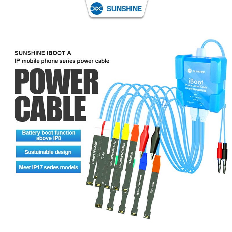 SUNSHINE iBOOT A V11.0 CAVO PER ATTIVAZIONE BATTERIA IPHONE 8G - 12 SERIES / 13 / 13 MINI / 13 PRO / 13 PRO MAX / 14 / 14 PLUS / 14 PRO / 14 PRO MAX / 15 / 15 PLUS / 15 PRO / 15 PRO MAX / 16 / 16E / 16 PRO / 16 PRO MAX / 17 / 17 AIR / 17 PRO / 17 PRO MAX