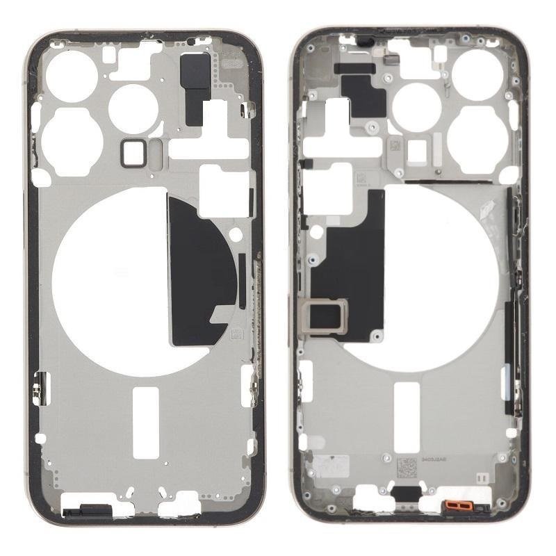 COVER CENTRALE A PER APPLE IPHONE 15 PRO 6.1 TITANIO NATURALE OEM
