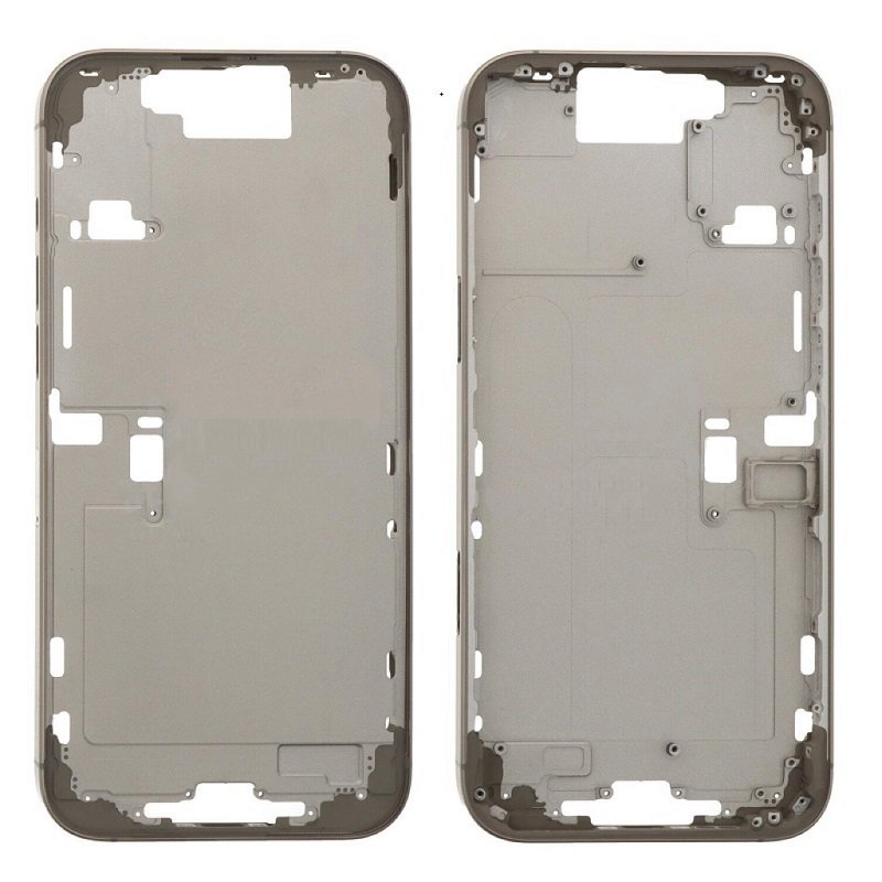 COVER CENTRALE A PER APPLE IPHONE 16 PRO MAX 6.9 TITANIO NATURALE OEM (SENZA PULSANTE DELLA FOTOCAMERA + CAVO)