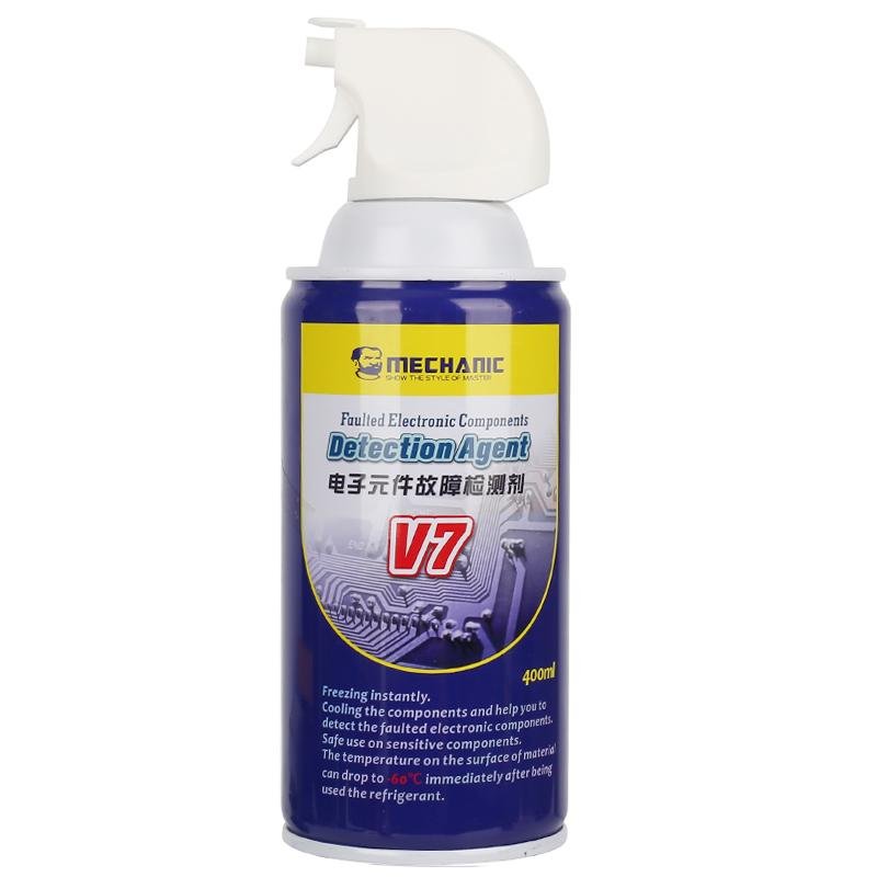 MECHANIC V7 AGENTE DI RILEVAMENTO GUASTI DEI COMPONENTI ELETTRONICI 400ML NON CONDUTTIVO NESSUN DANNO AL CIRCUITO DELLA SCHEDA MADRE RAFFREDDAMENTO RAPIDO