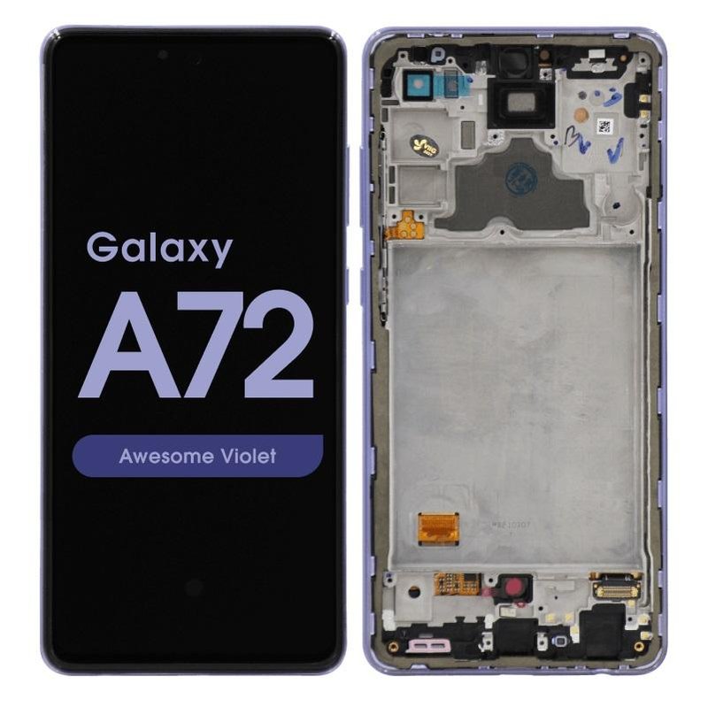 DISPLAY LCD + TOUCHSCREEN DISPLAY COMPLETO + FRAME PER SAMSUNG GALAXY A72 A725F / A72 5G A726B VIOLA ORIGINALE (SERVICE PACK)