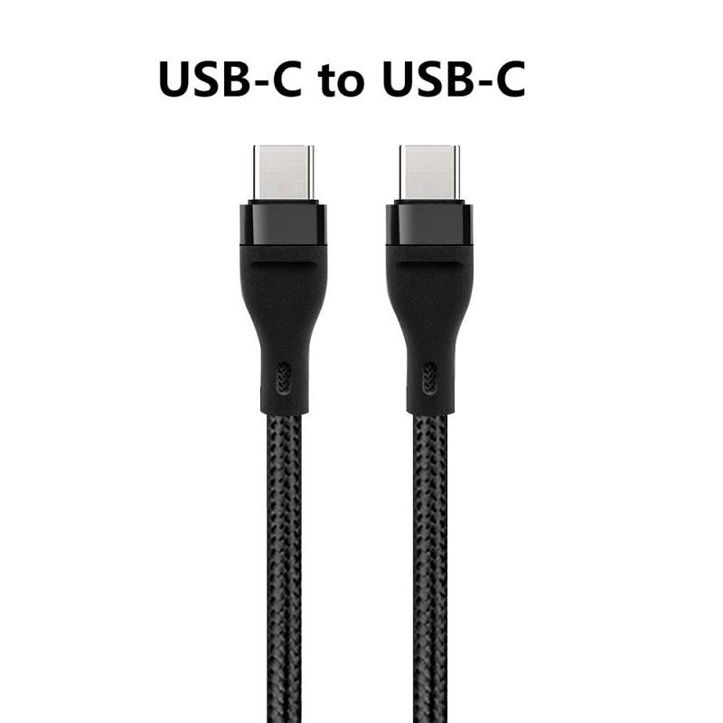 CAVO DATI DA 60W USB-C / TYPE-C A USB-C / TYPE-C RICARICA RAPIDA LUNGHEZZA 1M (NERO)