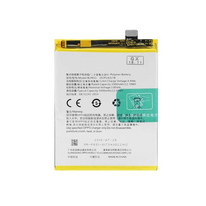 BATTERIA BLP651 PER OPPO R15 (PACM00 CPH1835 PACT00 PAAT00) / R15 PRO (CPH1831 PAAM00)