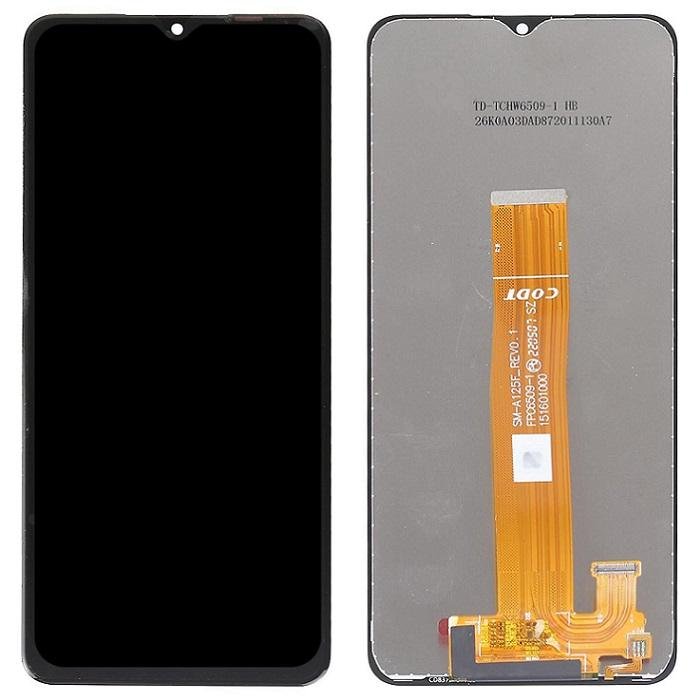 DISPLAY LCD + TOUCHSCREEN DISPLAY COMPLETO SENZA FRAME PER SAMSUNG GALAXY A12 A125F / A12 NACHO A127F NERO ORIGINALE