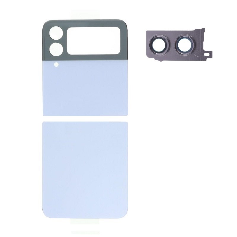 SET 2 PEZZI COVER POSTERIORE PER SAMSUNG GALAXY Z FLIP4 5G F721B BLU