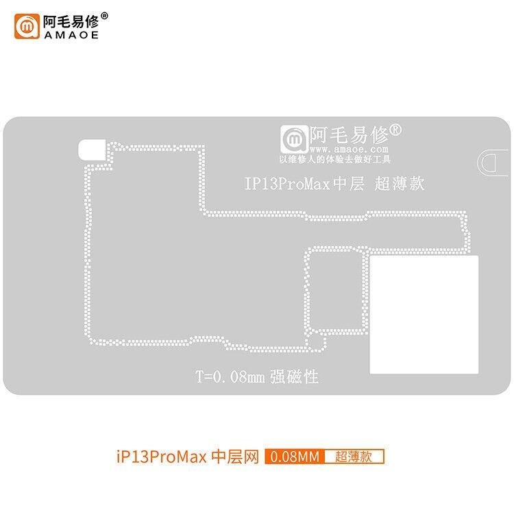 AMAOE IP13PROMAX 0.12mm STENCIL REBALLING BGA A STRATO INTERMEDIO PER APPLE IPHONE 13 PRO MAX