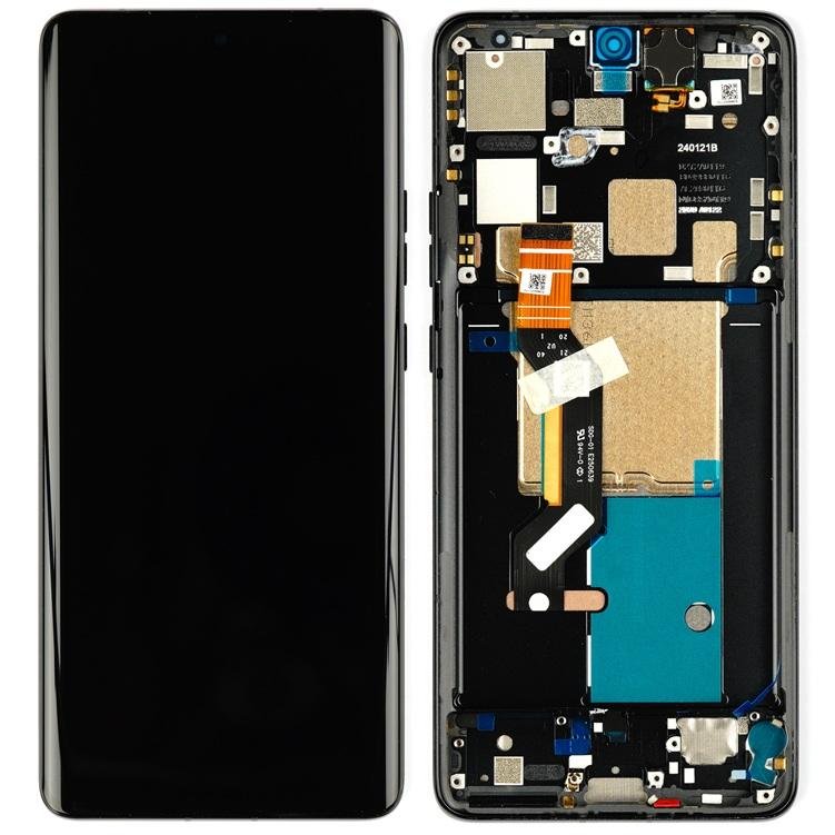 DISPLAY AMOLED + TOUCHSCREEN DISPLAY COMPLETO + FRAME PER MOTOROLA EDGE 50 PRO (XT2403-2) NERO ORIGINALE (SERVICE PACK 5D68C24319)