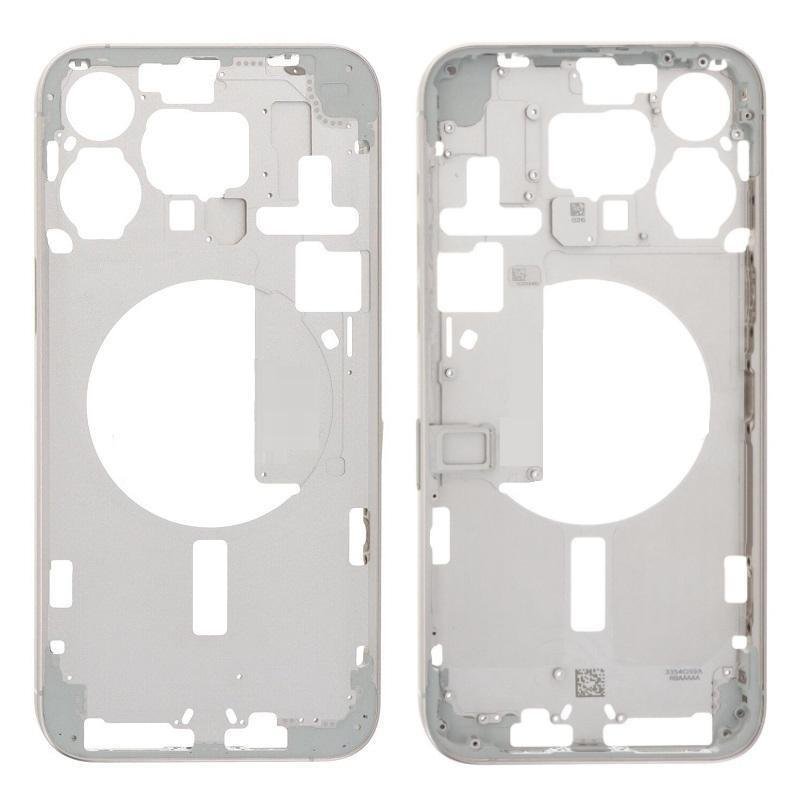 COVER CENTRALE A PER APPLE IPHONE 15 PRO MAX 6.7 BIANCO MATERIALE ORIGINALE