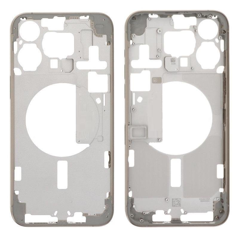 COVER CENTRALE A PER APPLE IPHONE 15 PRO MAX 6.7 TITANIO NATURALE MATERIALE ORIGINALE