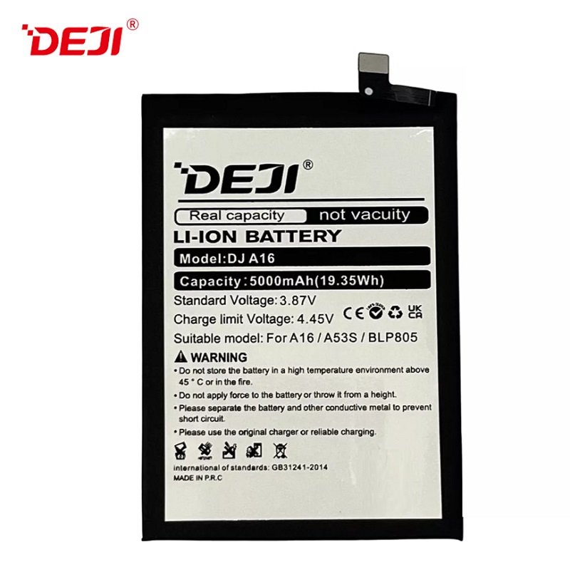 DEJI BATTERIA DJ A16 BLP805 PER OPPO A16 (CPH2269) / A32 (PDVM00) / A53 (CPH2127 CPH2131) / A53s (CPH2139 CPH2135) / A54S (CPH2273) / A74 5G (CPH2197) / A54 5G (CPH2195) / A54 4G (CPH2239) / A16S (CPH2271) / A56 5G (PFVM10)