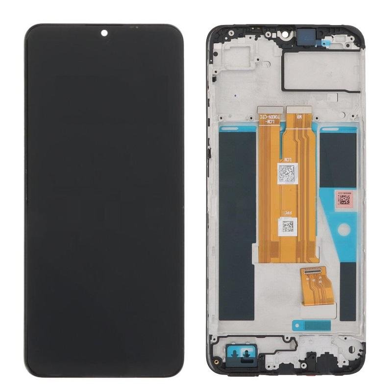 DISPLAY LCD + TOUCHSCREEN DISPLAY COMPLETO + FRAME PER REALME C61 (RMX3930) / REALME NOTE 60 (RMX3933) NERO ORIGINALE