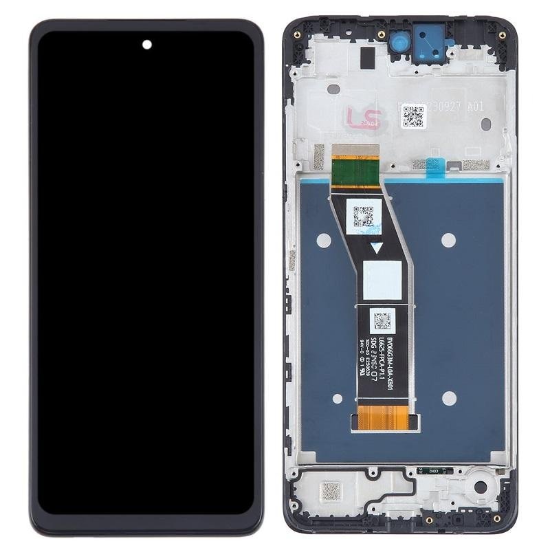 DISPLAY LCD + TOUCHSCREEN DISPLAY COMPLETO + FRAME PER MOTOROLA MOTO G24 (XT2423-1) NERO ORIGINALE
