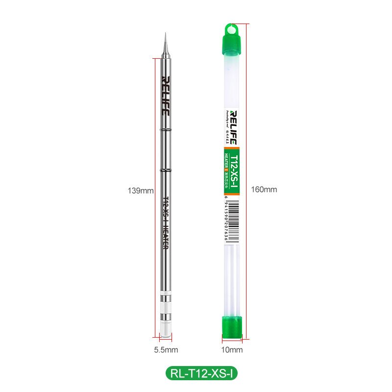 RELIFE T12-XS-I PUNTA PER SALDATURA CON ELEMENTO RISCALDANTE CONDUZIONE RAPIDA DEL CALORE COMPATIBILE CON IL 95% DELLE MANIGLIE DELLA SERIE T12 PRESENTI SUL MERCATO