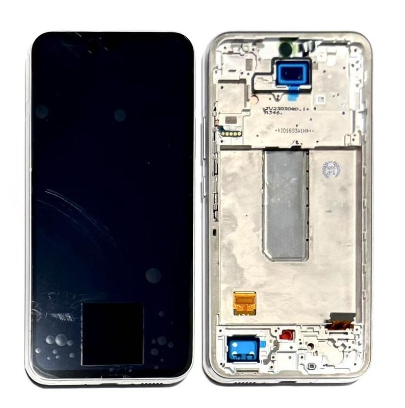 TOUCHSCREEN + DISPLAY LCD DISPLAY COMPLETO + FRAME PER SAMSUNG GALAXY A34 5G A346B ARGENTO SCHERMO SERVICE PACK + FRAME (NON ORIGINALE)