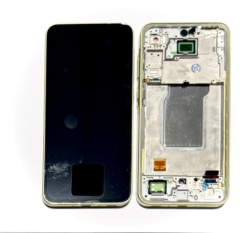 TOUCHSCREEN + DISPLAY AMOLED DISPLAY COMPLETO + FRAME PER SAMSUNG GALAXY A35 5G A356B GIALLO SCHERMO SERVICE PACK + FRAME (NON ORIGINALE)