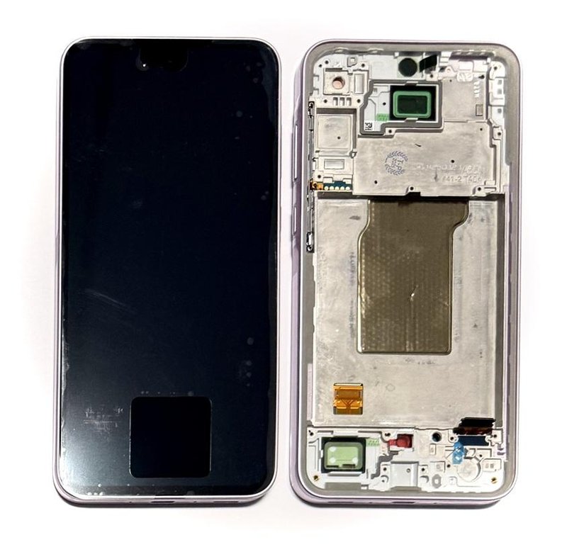 TOUCHSCREEN + DISPLAY AMOLED DISPLAY COMPLETO + FRAME PER SAMSUNG GALAXY A35 5G A356B LILLA / VIOLA SCHERMO SERVICE PACK + FRAME (NON ORIGINALE)
