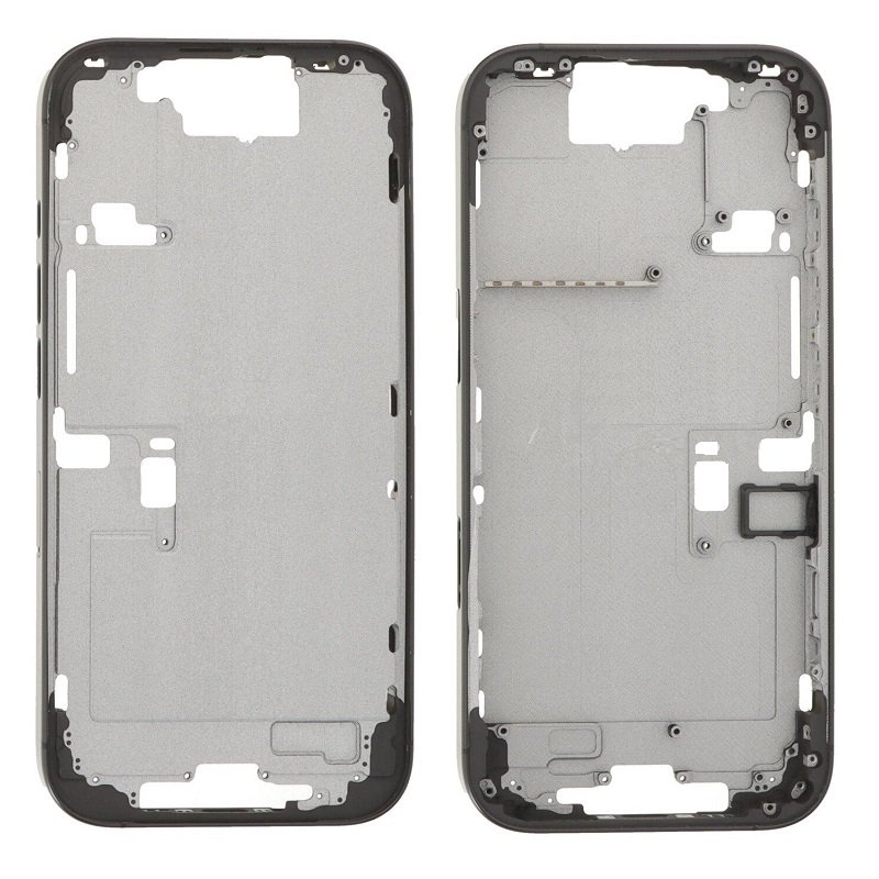 COVER CENTRALE A PER APPLE IPHONE 16 PRO 6.3 NERO OEM (SENZA PULSANTE DELLA FOTOCAMERA + CAVO)