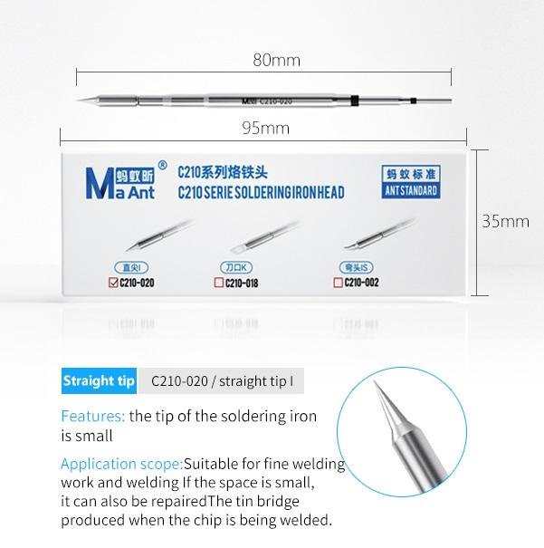 MAANT C210-020H I TESTA DEL SALDATORE PER T26 T210 STAZIONE DI SALDATURA MANIGLIA APPLICABILE